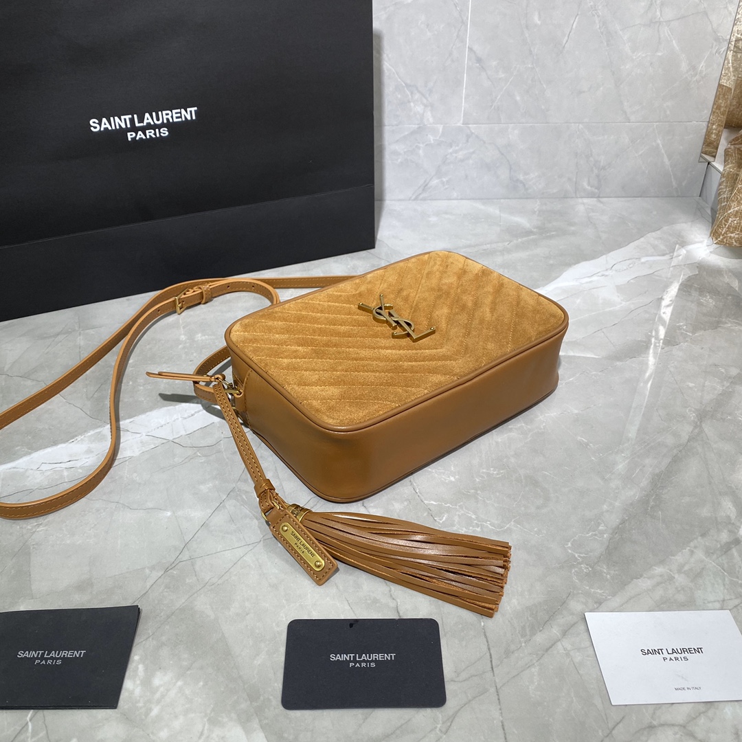 2020 cheap Saint Laurent lou camera bag in quilted suede and smooth leather - Click Image to Close